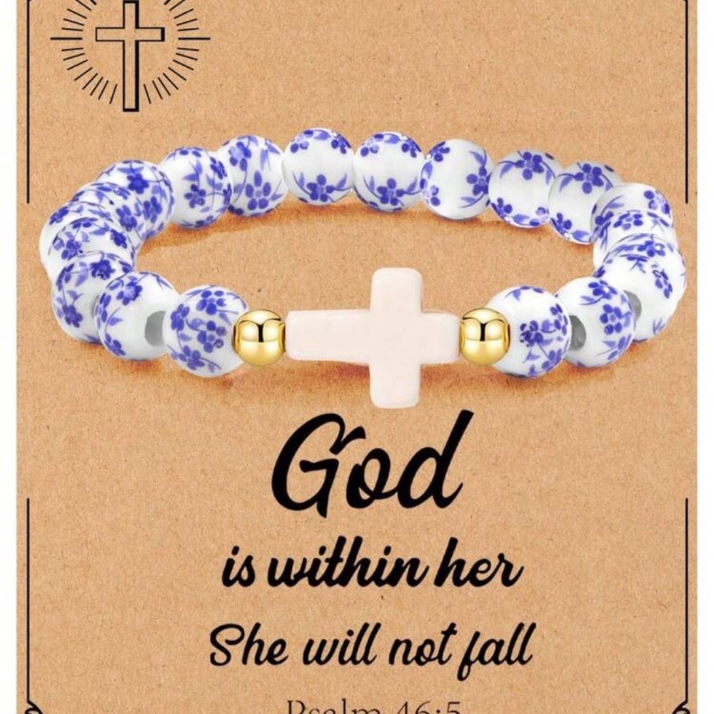 Elegant Blue Beaded Bracelet with Gold Accents